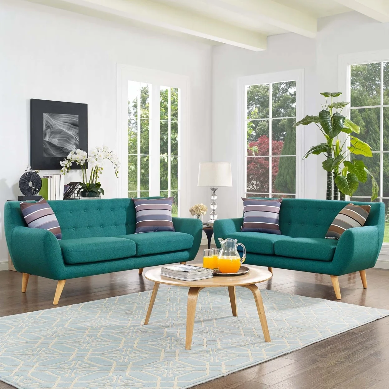 2-Pc Living Room Set in Brown