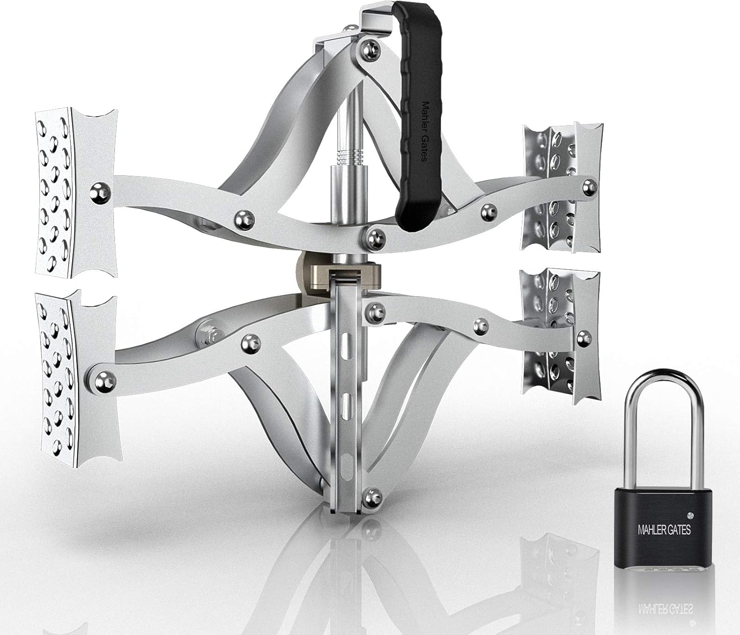 MAHLER GATES X Shaped Chocks Wheel Stabilizer - RV Tire Stabilizers Locking Chocks with Integrated Wrench & Anti-Theft Code Lock, Open 8'' to 17''