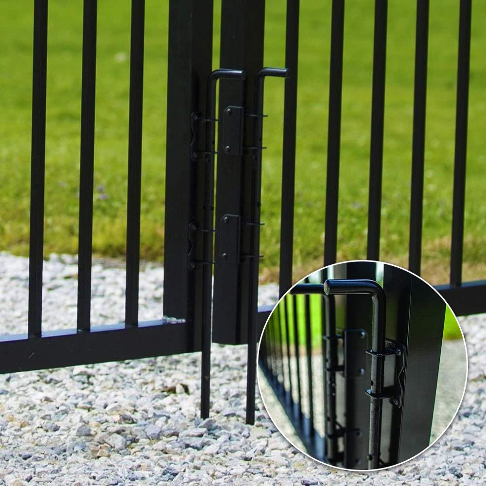 Cane Bolt Heavy Duty Gate Drop Rod 36 inch Steel with Black Finish -2 Pack for Double Door