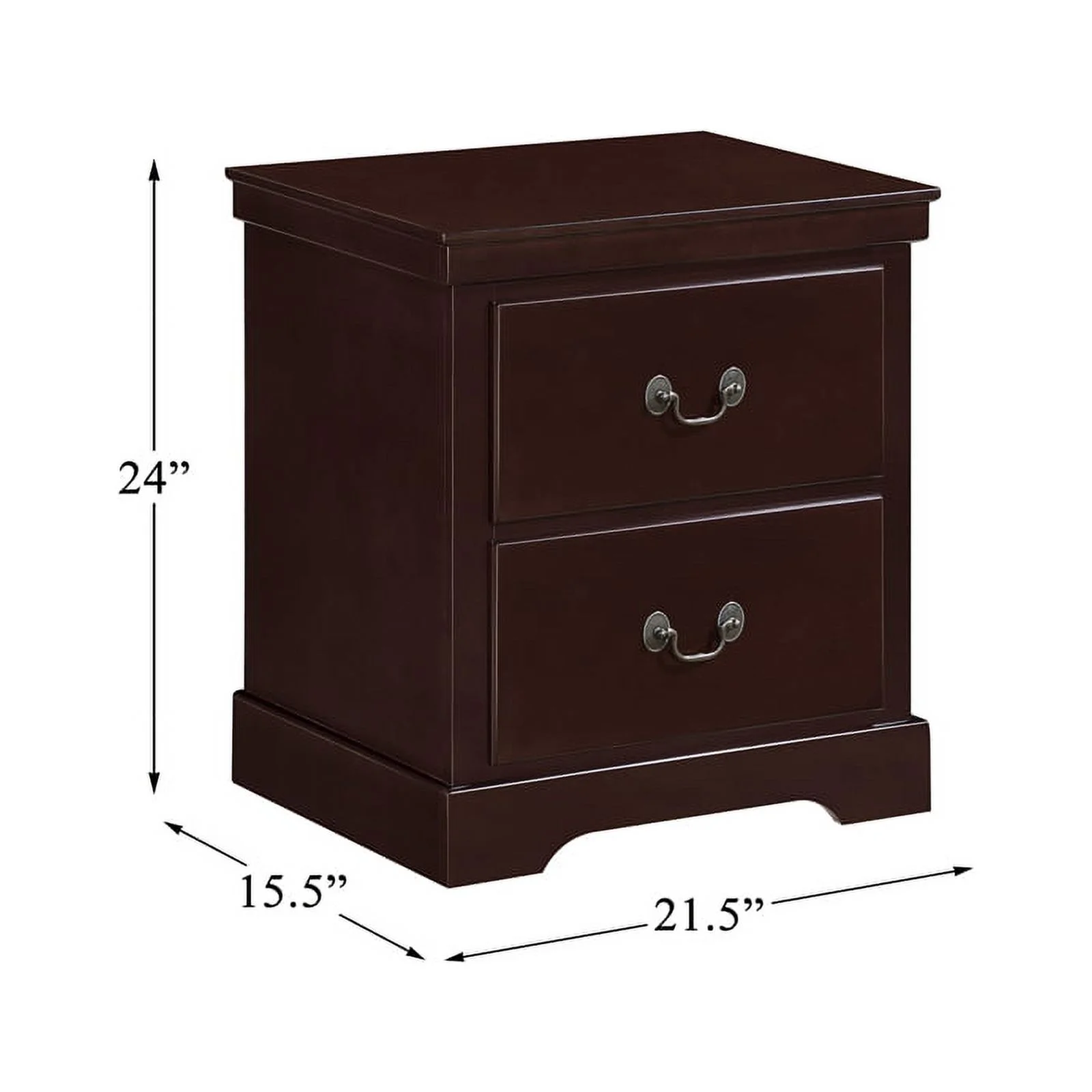 Lexicon Seabright 2-Drawers Traditional Wood Nightstand in Cherry