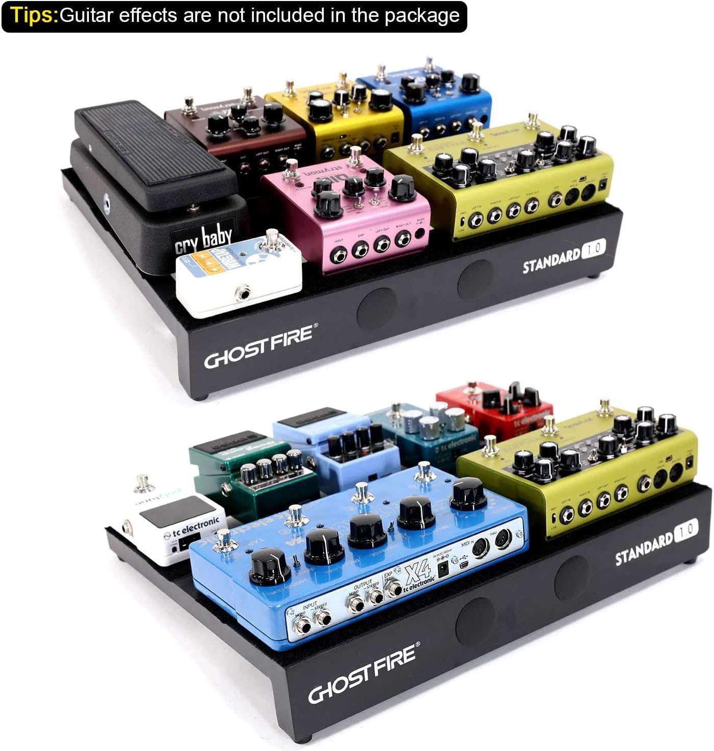 Ghost Fire Guitar Pedal Board Aluminum Alloy Effect Pedalboard with Carry Bag,V series (V-BABY MAX（Deluxe Edition）)