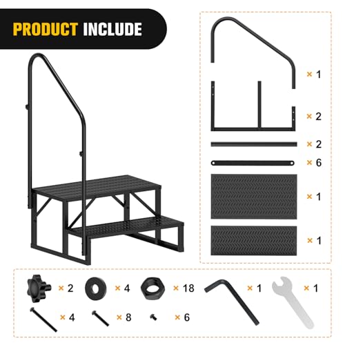 Nilight RV Steps with Handrail