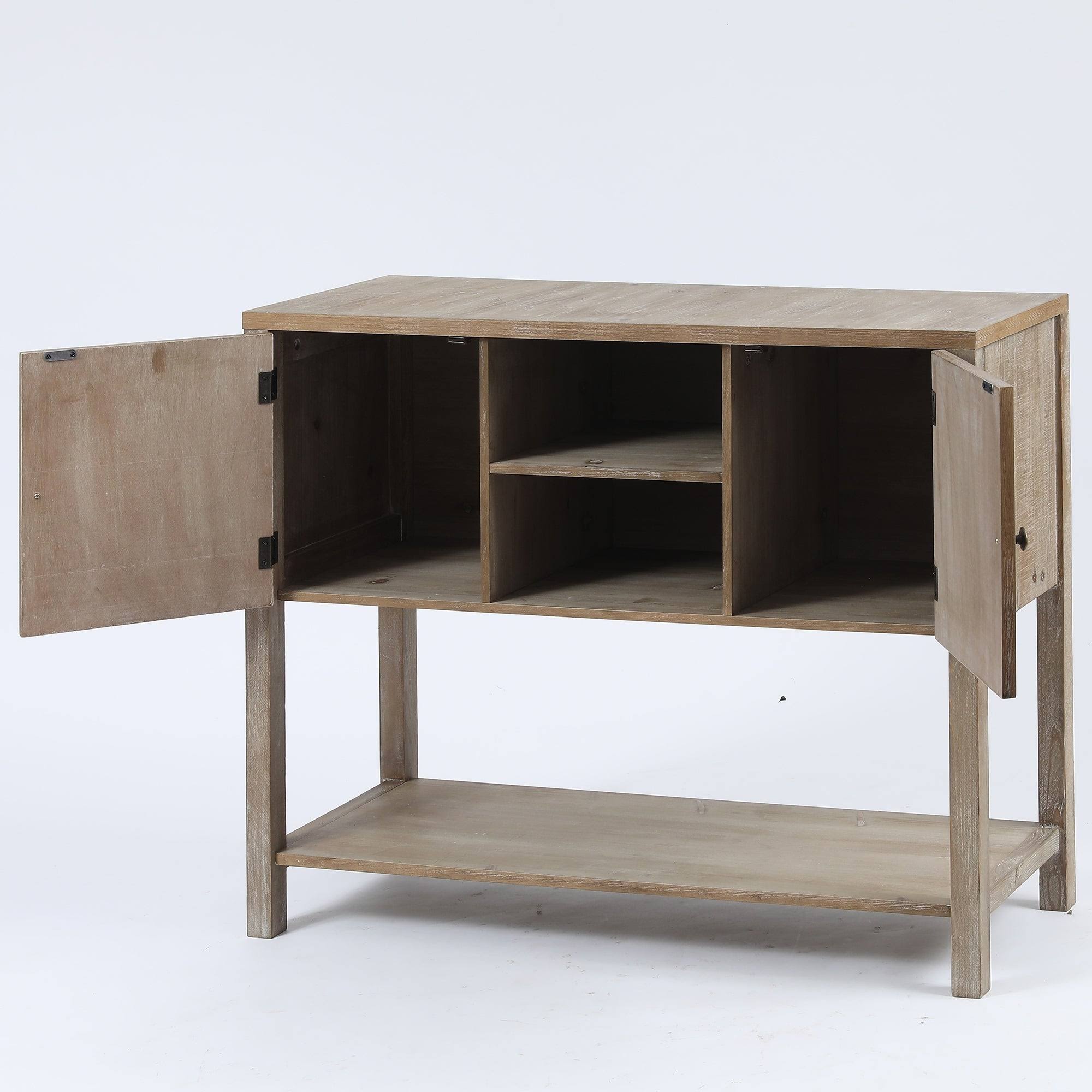 LuxenHome Wood Farmhouse Buffet Storage Cabinet