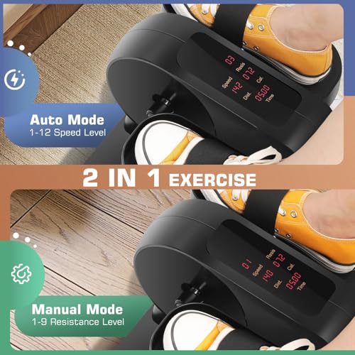 ANCHEER Under Desk Elliptical, Electric Ellipse Leg Exerciser While Sitting for Seniors Adults