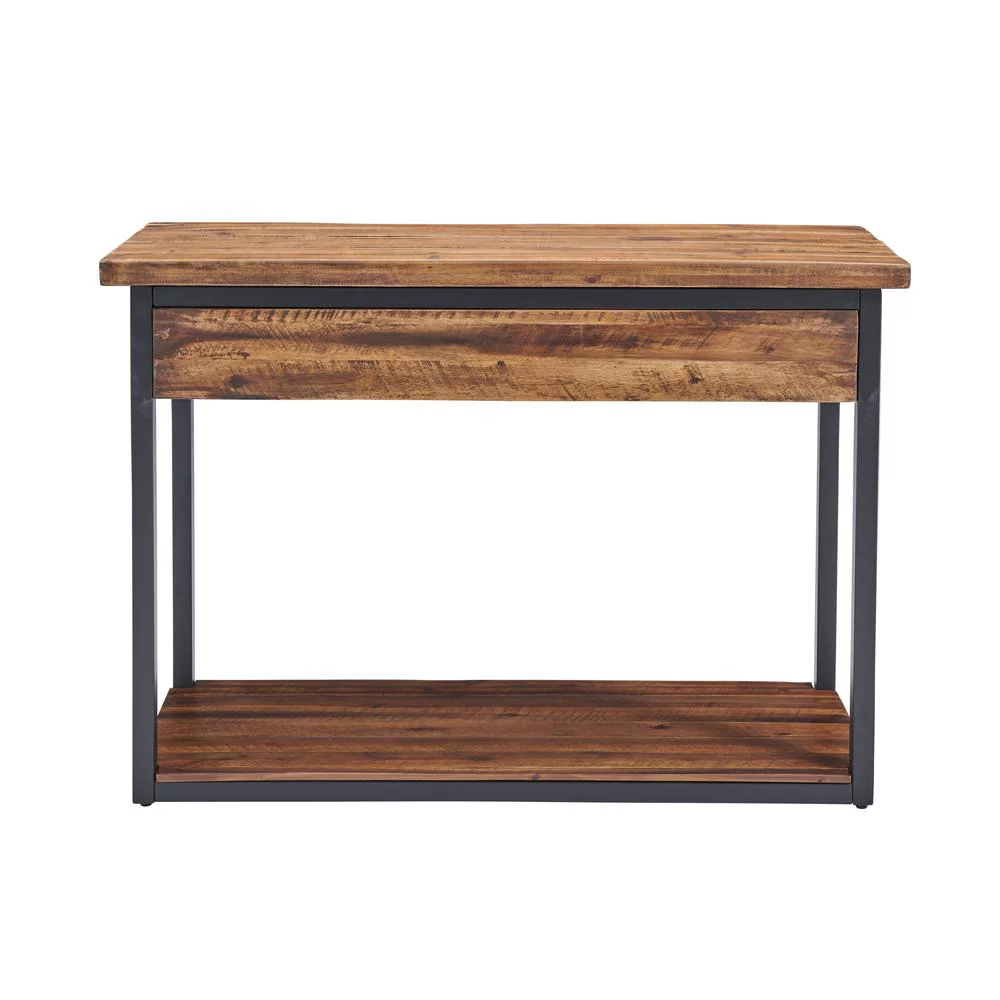 Alaterre Claremont 43"L Rustic Wood Console Table with Two Drawers and Low Shelf