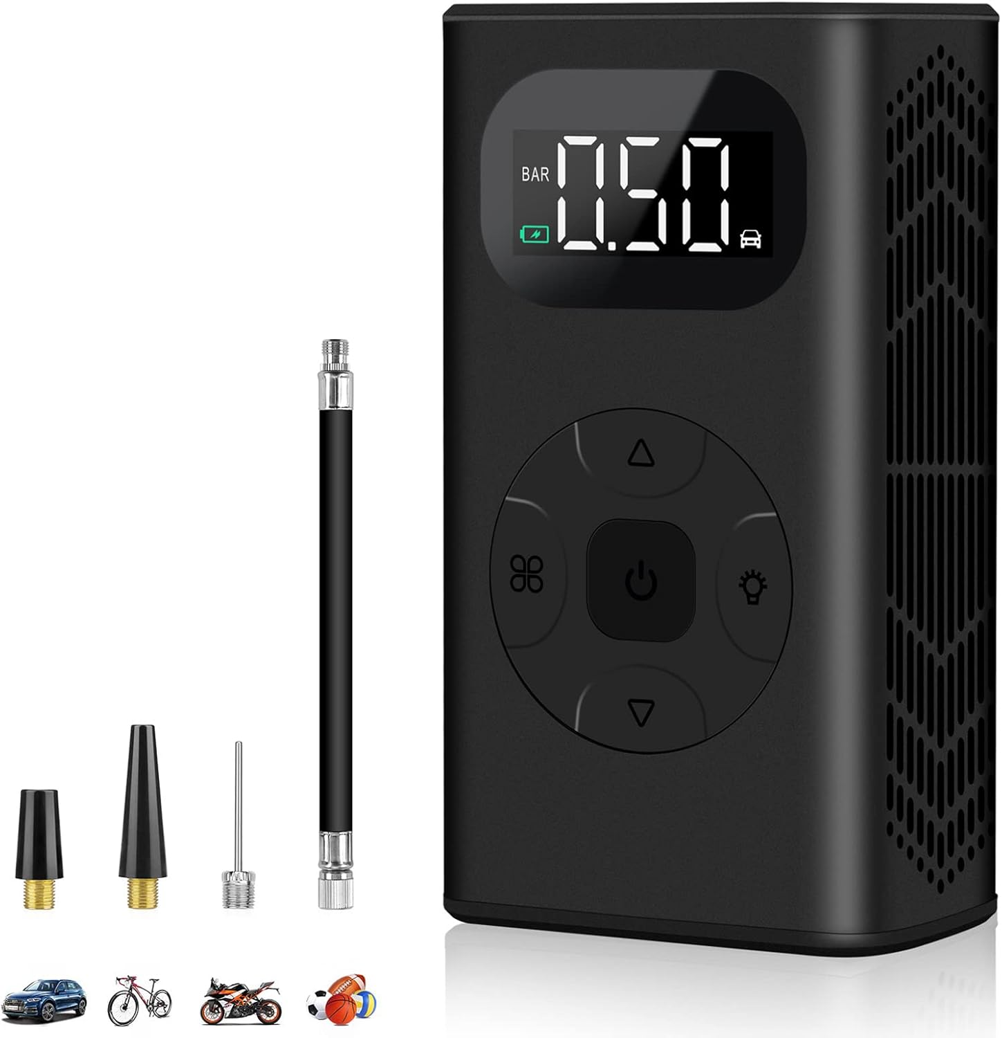 acetek Tire Inflator Portable Air Compressor, 150PSI Cordless Tire Inflator with Fan Cooling Digital Pressure Gauge Fast Inflation