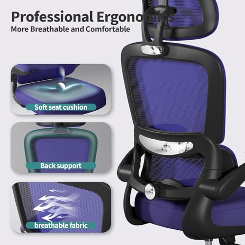 TRALT Office Chair Ergonomic Desk Chair, 330 LBS Home Mesh Office Desk Chairs with Wheels, Comfortable Gaming Chair
