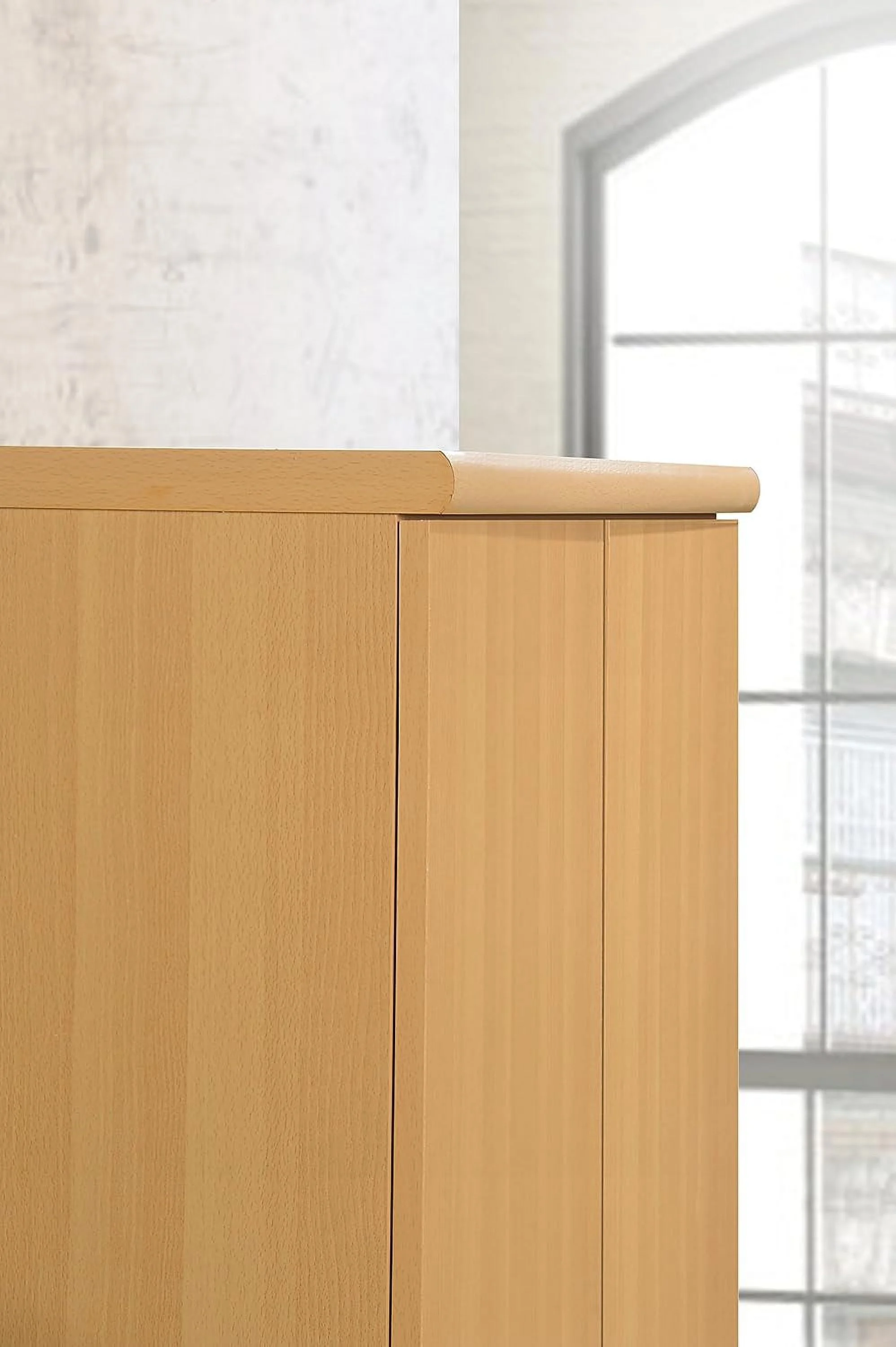 IMPORT 2 Door Wardrobe With Adjustable/Removable Shelves & Hanging Rod, Beech