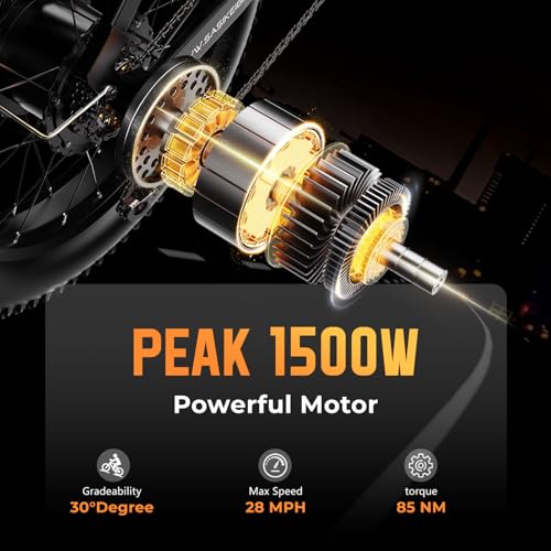 EUY Electric Bike for Adults with Peak 1500W Motor, 48V 20Ah Removable Battery Fast Ebike,Max 70Miles & 30MPH