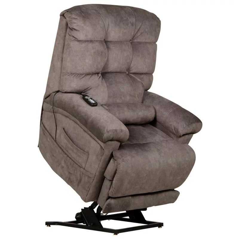 Catnapper Release Power Lift Recliner with Zero Gravity Recline in Gray Fabric