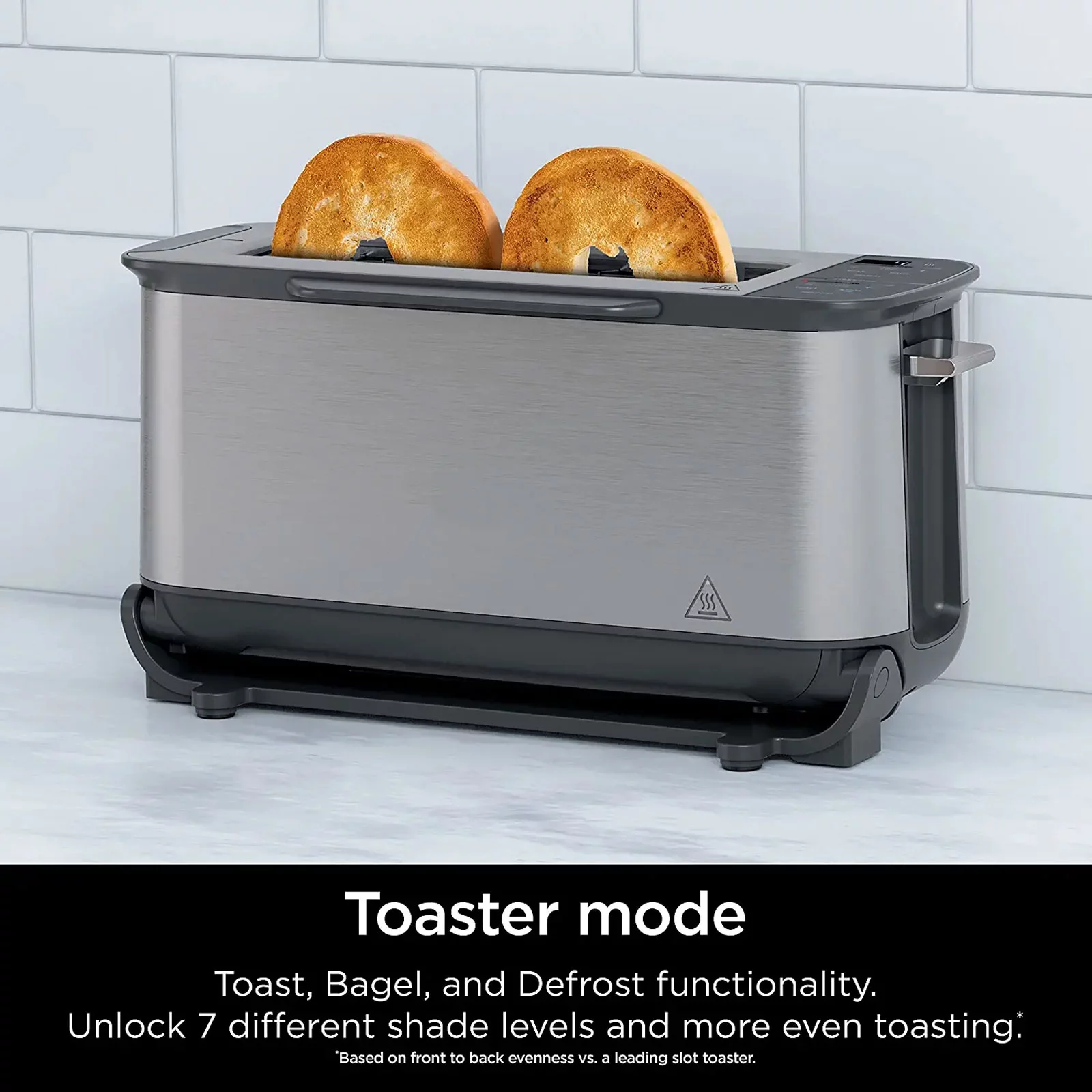 2-in-1 Flip Toaster Oven - Compact Toaster Oven for Reheat Defrost 2-Slice Capacity (Stainless Steel)