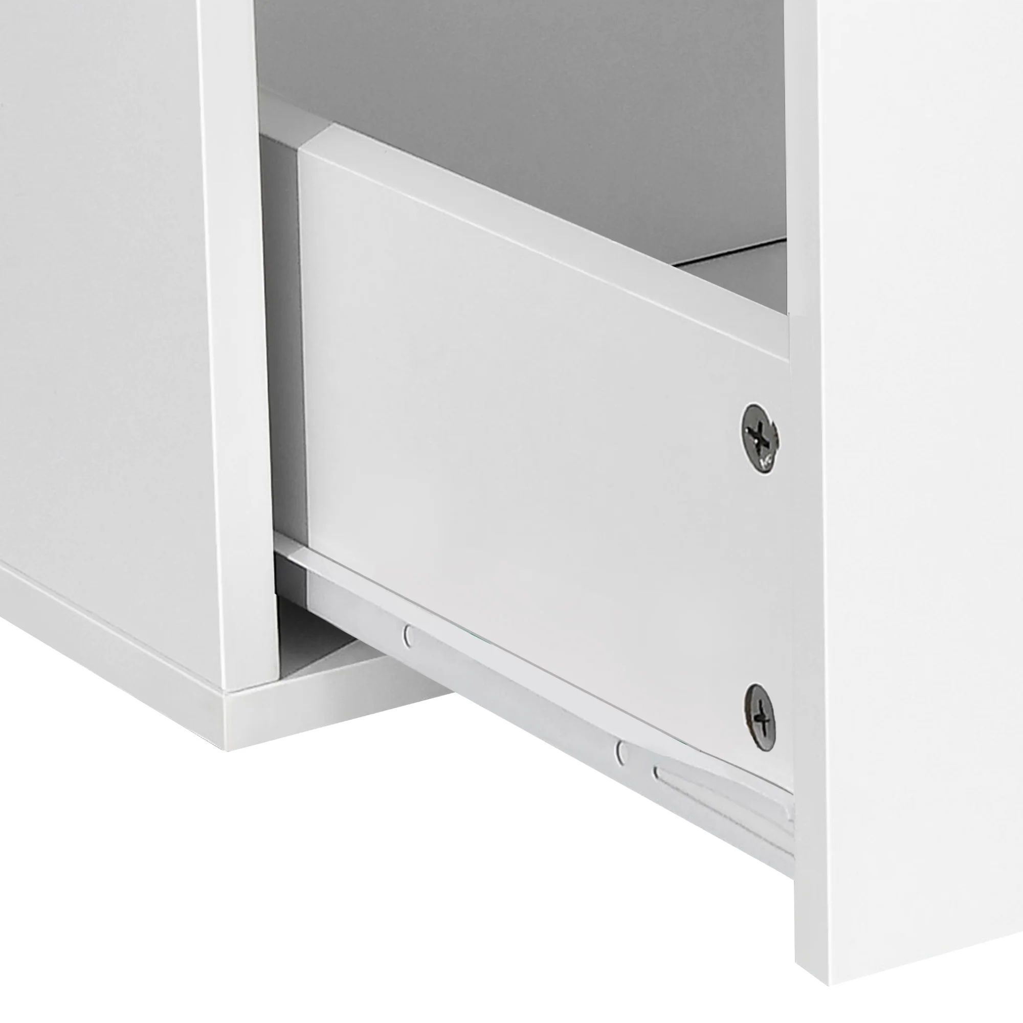 ModFusion 2-Drawer, 4-Metal Drawer Handle A4 Legal Letter Files Organizer Wood Cabinet with Charging Hub Station, White - Curated Treasures Market