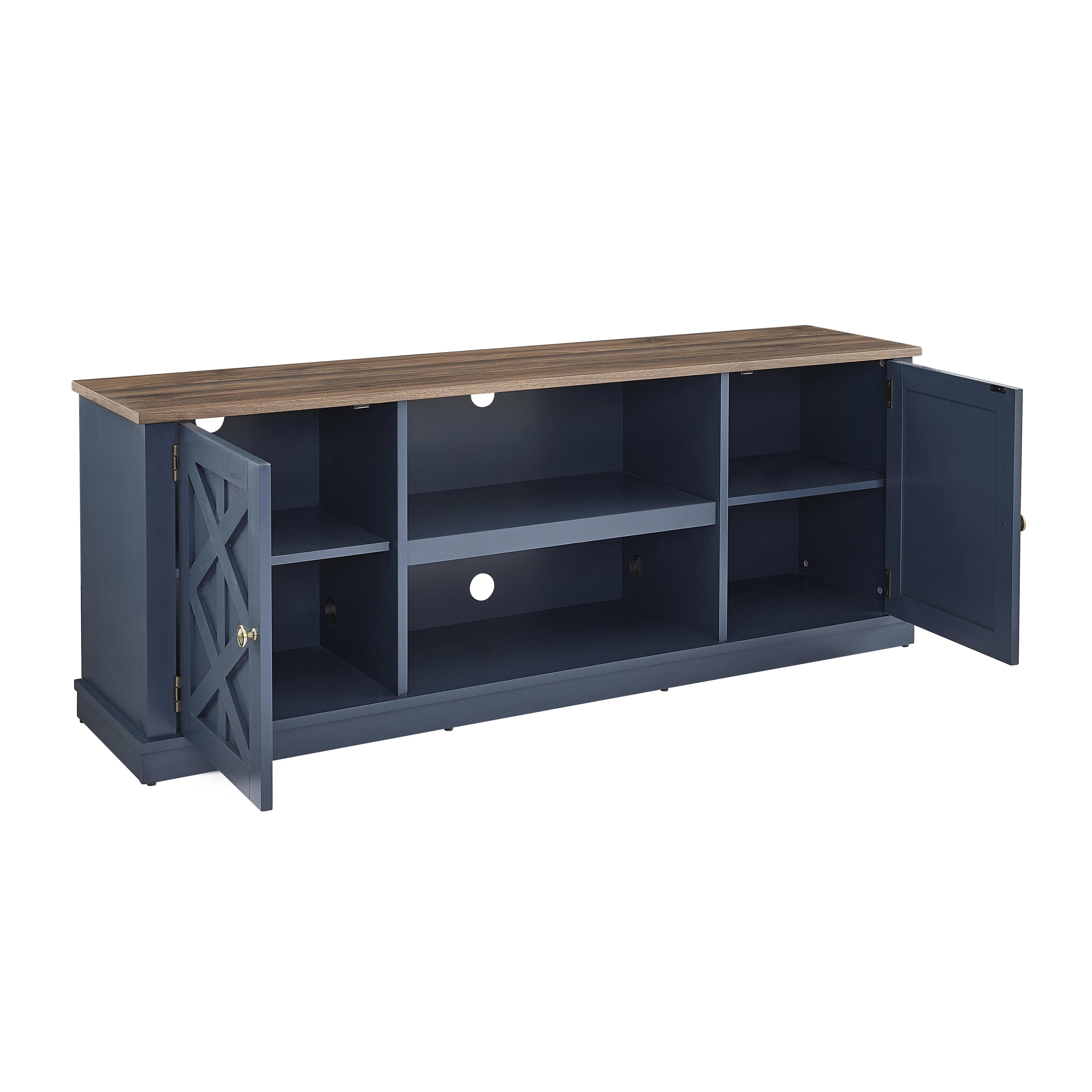 FESTIVO Farmhouse TV Stand for 70" TV, Entertainment Center, 64 inch TV Console Table, Home Living Room Media Console with Adjustable Shelf