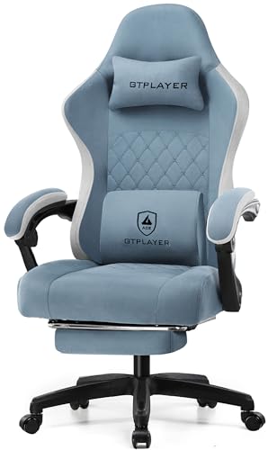 GTPLAYER Gaming Chair, Computer Office Chair with Pocket Spring Cushion, Linkage Armrests and Footrest