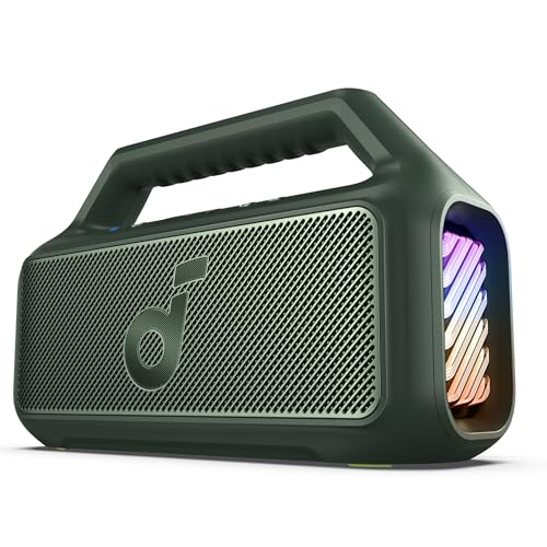 soundcore Boom 2 By Anker, Outdoor Speaker, 80W, Subwoofer, BassUp 2.0, 24H Playtime, IPX7 Waterproof, Floatable, RGB Lights, USB-C, Custom EQ