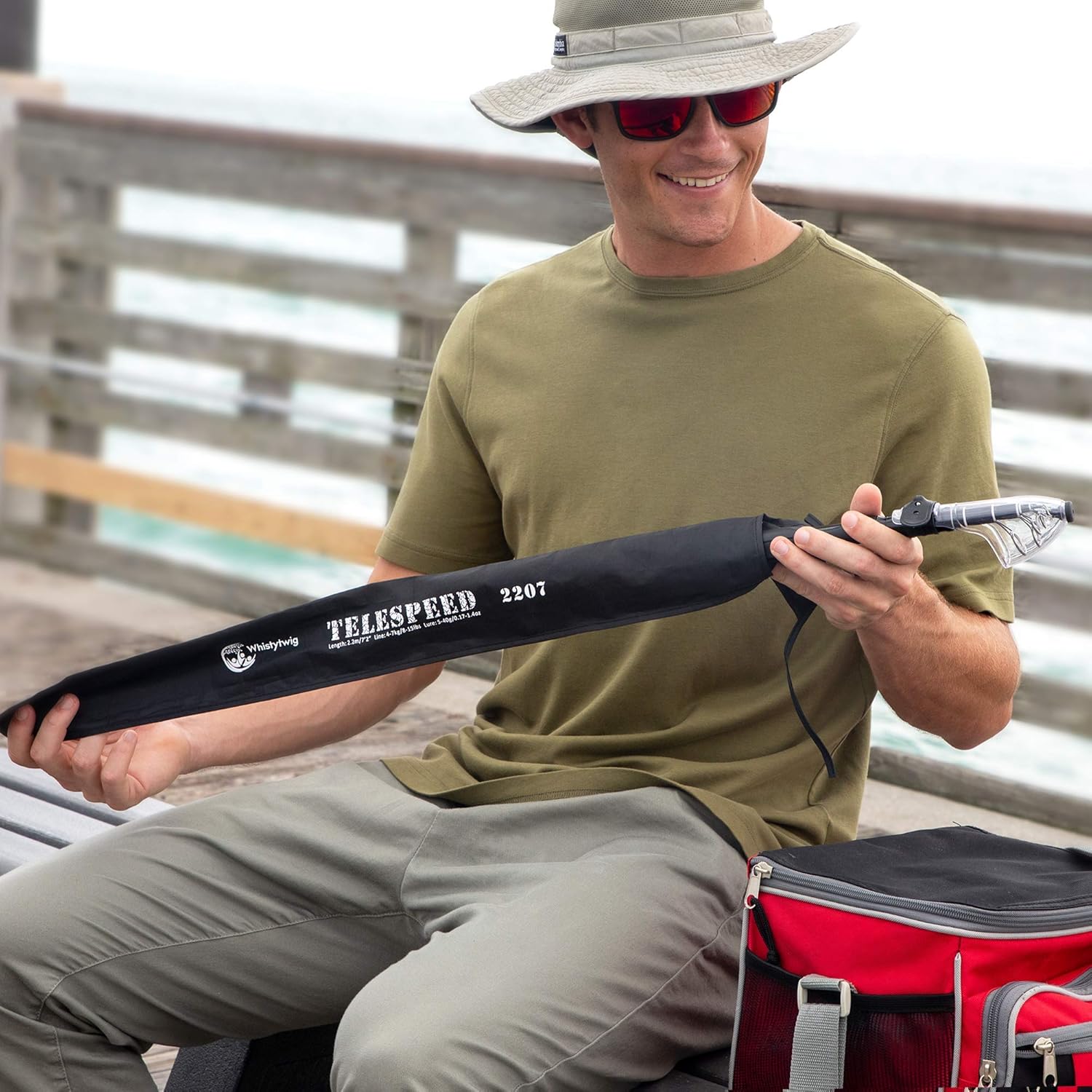 Telescopic Fishing Rod, Lightweight Carbon Fiber - Collapsible Freshwater and Saltwater Fishing Pole for Travel, Boating Trips - Durable