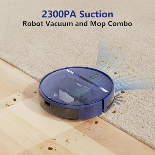 Robot Vacuum and Mop Combo, Automatic Slef-Cleaning Robotic Vacuum Cleaner for Pet Hair, Smart 2 in 1 Mopping Robot Vacuum with Schedule