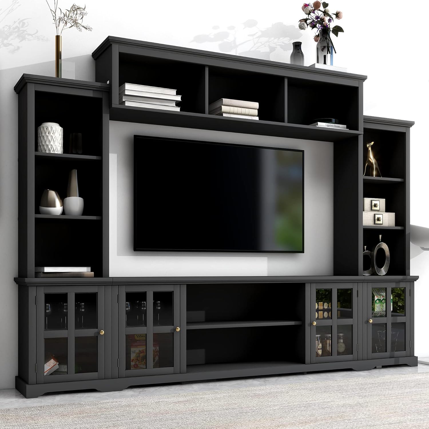 Modern Entertainment Wall Unit Bookshelves