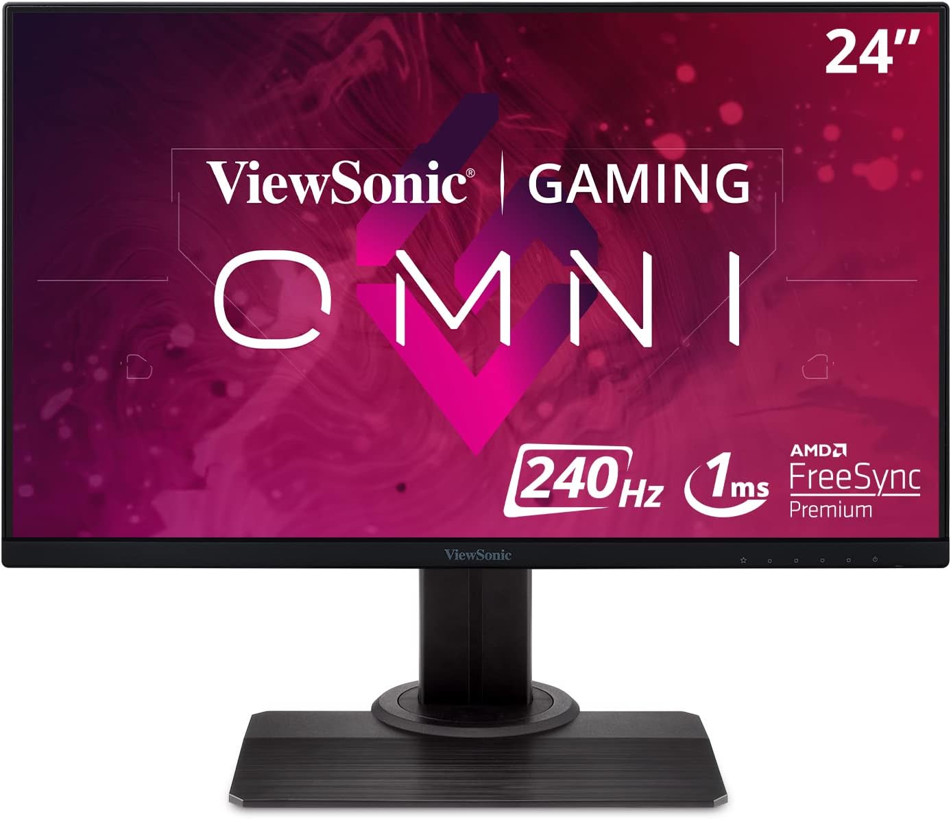 ViewSonic OMNI XG2405 24 Inch 1080p 1ms 144Hz IPS Gaming Monitor with FreeSync Premium, Eye Care, Advanced Ergonomics, HDMI and DP for Esports