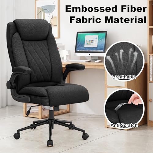 ralex-chair Big and Tall Fabric Office Chair -500 lb Heavy Duty Office Chair for Big Man, High Back Executive Office Desk Chair with 120&deg