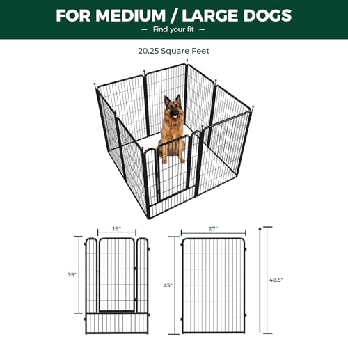 FXW Rollick Dog Playpen for Yard, RV Camping, 32 inch 16 Panels for Small and Medium Dogs│Patented