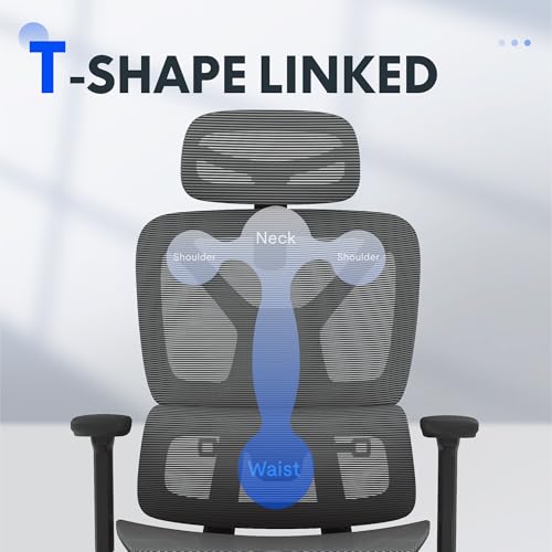 FLEXISPOT ErgoX Premium Ergonomic Office Chair with Footrest- Adjustable 3D Armrests, Dynamic Lumbar Support, Recline & Tilt Function, Mesh Seat