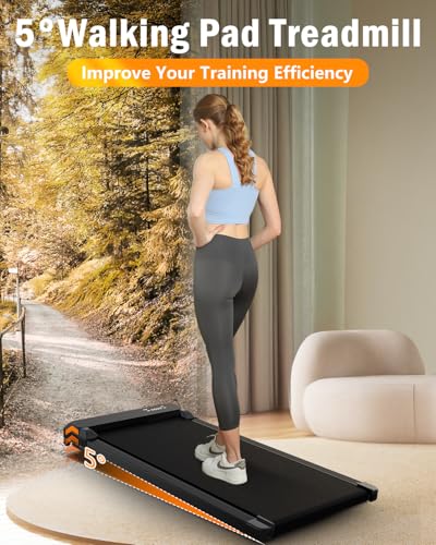 Walking Pad with Handle Bar,5% Manual Incline Walking Treadmill for Home Office,2.5HP Super Quiet Foldable Treadmills with Handrails