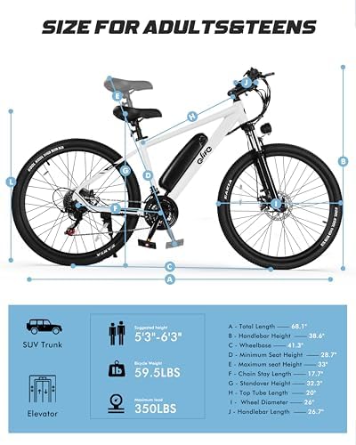Racer Electric Bike for Adults - 21-Speed Mountain Lightweight Ebike with Peak 750W 22MPH Brushless Motor, 375Wh Removable Battery