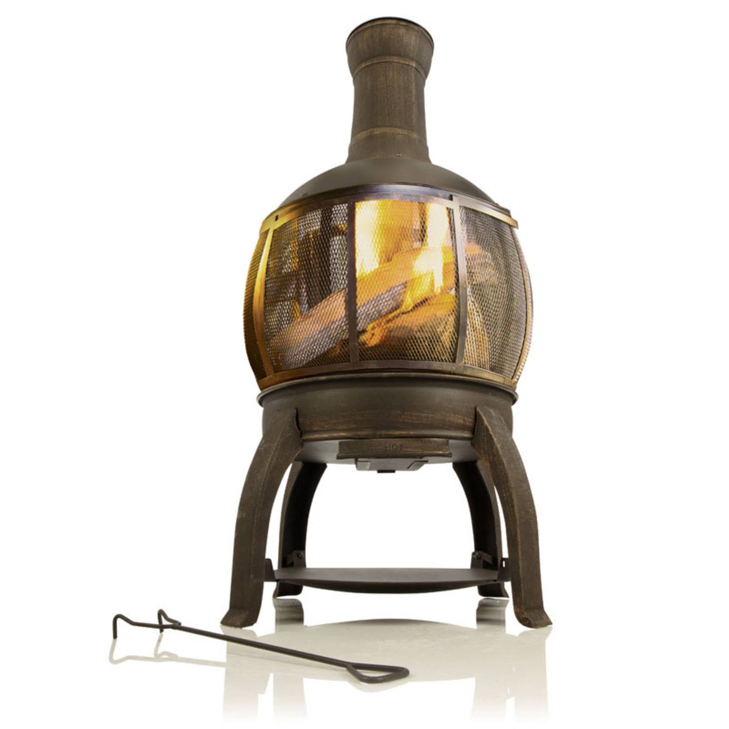 Living Accents Outdoor Chimenea Cast Iron Fire Pit 47x22H