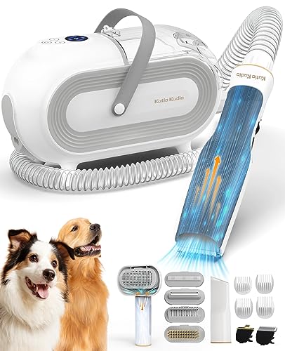 Pet Grooming Vacuum for Dogs, 8 in 1 Pet Grooming Kit & Vacuum Powerful Suction 99% Pet Hair, 2L Large Capacity Dog Hair Vacuum Groomer