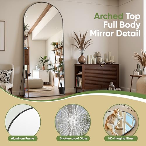 Floor Mirror, 78"x38" Oversized Full Length Mirror with Stand,Arched Full Body Mirror Standing Hanging Leaning Against Wall