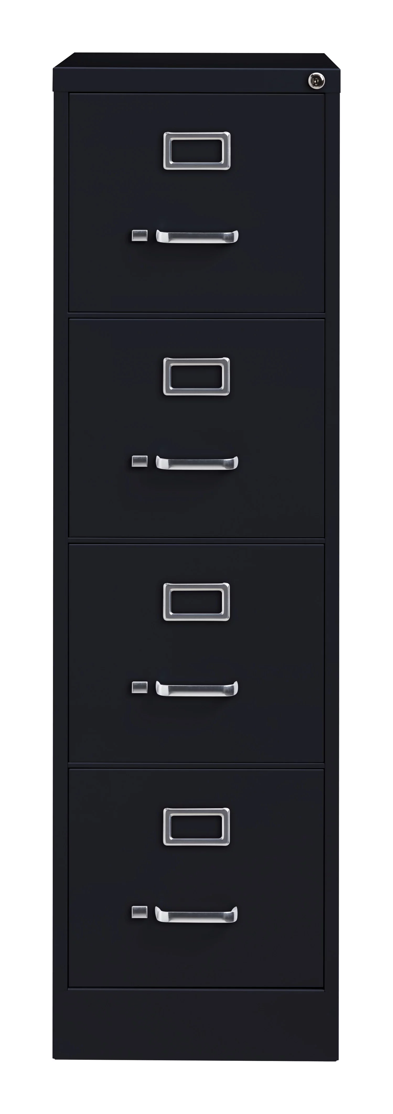 Hirsh 25" Deep 4 Drawer Letter Width Metal Vertical File Cabinet, Commercial Grade, Black