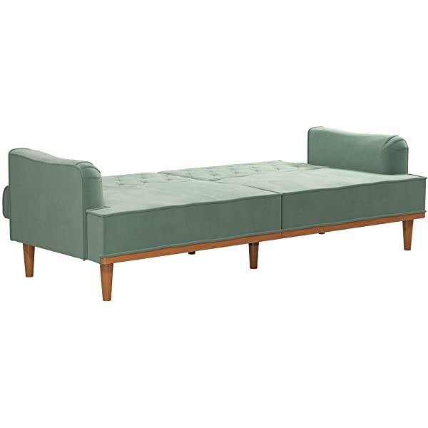 Mr. Kate Stella Vintage Convertible Sofa Bed Futon, Tan Linen