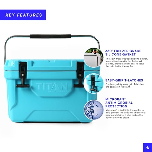 Titan Hard Ice Chest Cooler Roto Cooler with Microban Protection and Deep Freeze Insulation