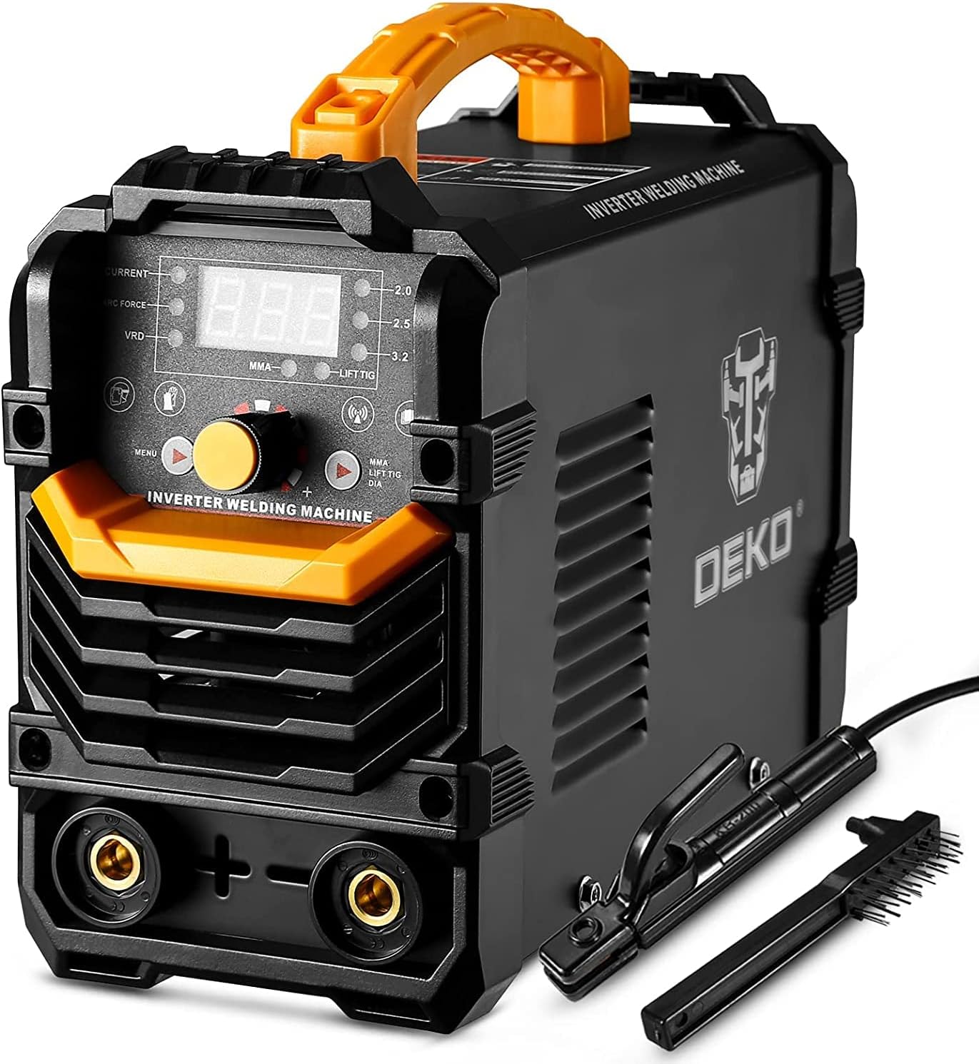DEKOPRO 110/220V MMA Welder, 160A Stick ARC Welding Machine IGBT Digital Display LCD Hot Start Welder with Electrode Holder, Work Clamp