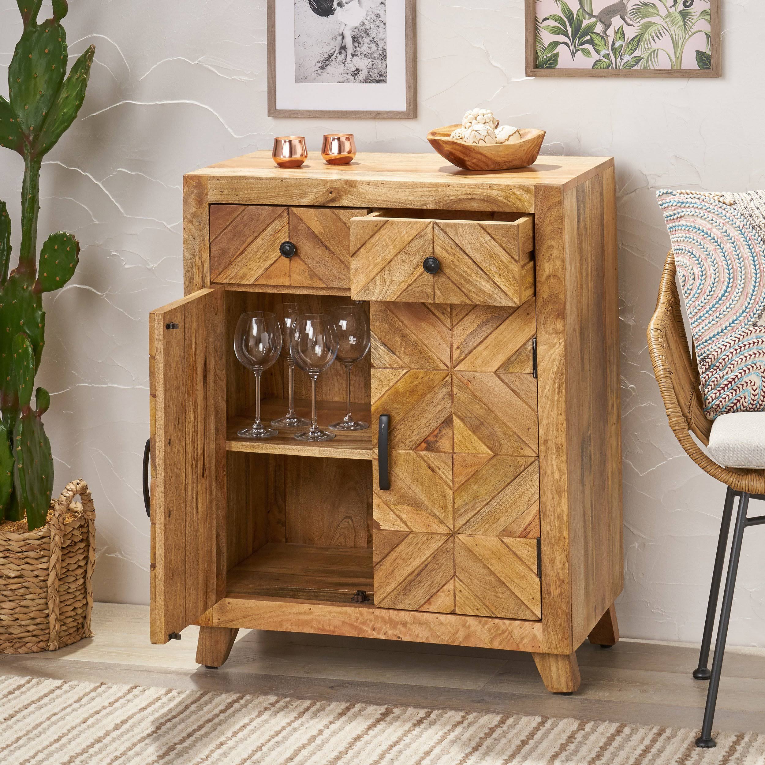 Genevieve Boho Handcrafted Mango Wood 2 Door 2 Drawer Cabinet 311203