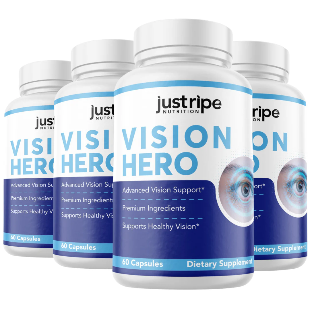 4 Pack Vision Hero Eye Supplement Supports Healthy Vision (60 Capsules) - Kansas Nuitrition - HNZSDS