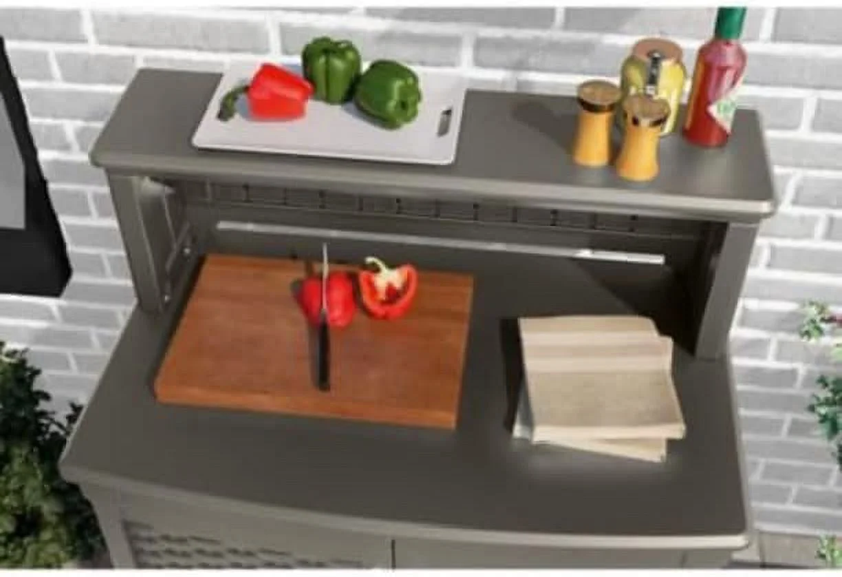 Suncast SNCBMPS6401 Patio Storage & Prep Station, Stoney Gray