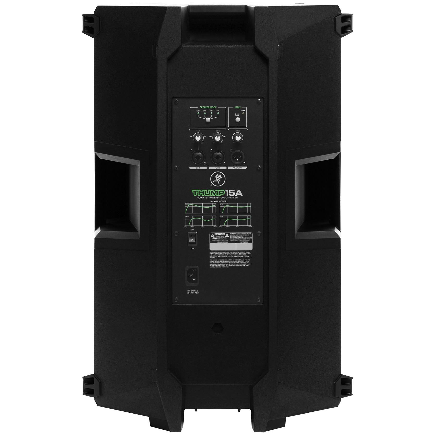 (2) Mackie Thump15A THUMP-15A 15x22 1300W Powered DJ PA Speakers+Stands+Cables+Bag