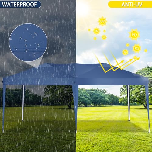 COBIZI Canopy 10x20 Pop Up Canopy Tent with 6 Sidewalls Party Tents for Parties Weddings Backyard Waterproof Canopy Outdoor Commercial Canopy Event