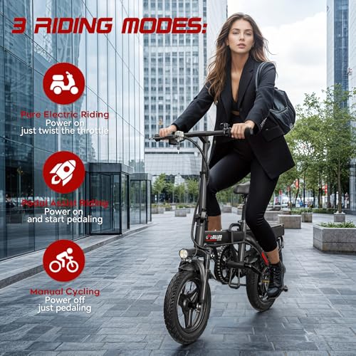 Spacewalk Folding Ebikes for Adults - H5/H5-pro with 500W Motor, 36V/48V Battery, 13.7 MPH/15 MPH, 35 Miles/37 Miles PAS Range