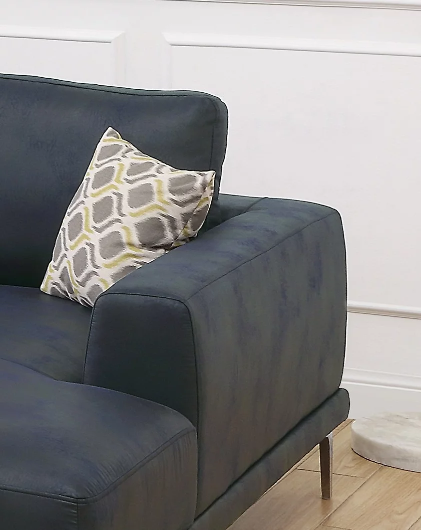 Leather Gel / Leatherette 2pc Sectional set Cushion LAF Sofa RAF Chaise Couch Pillows Living Room Navy Blue