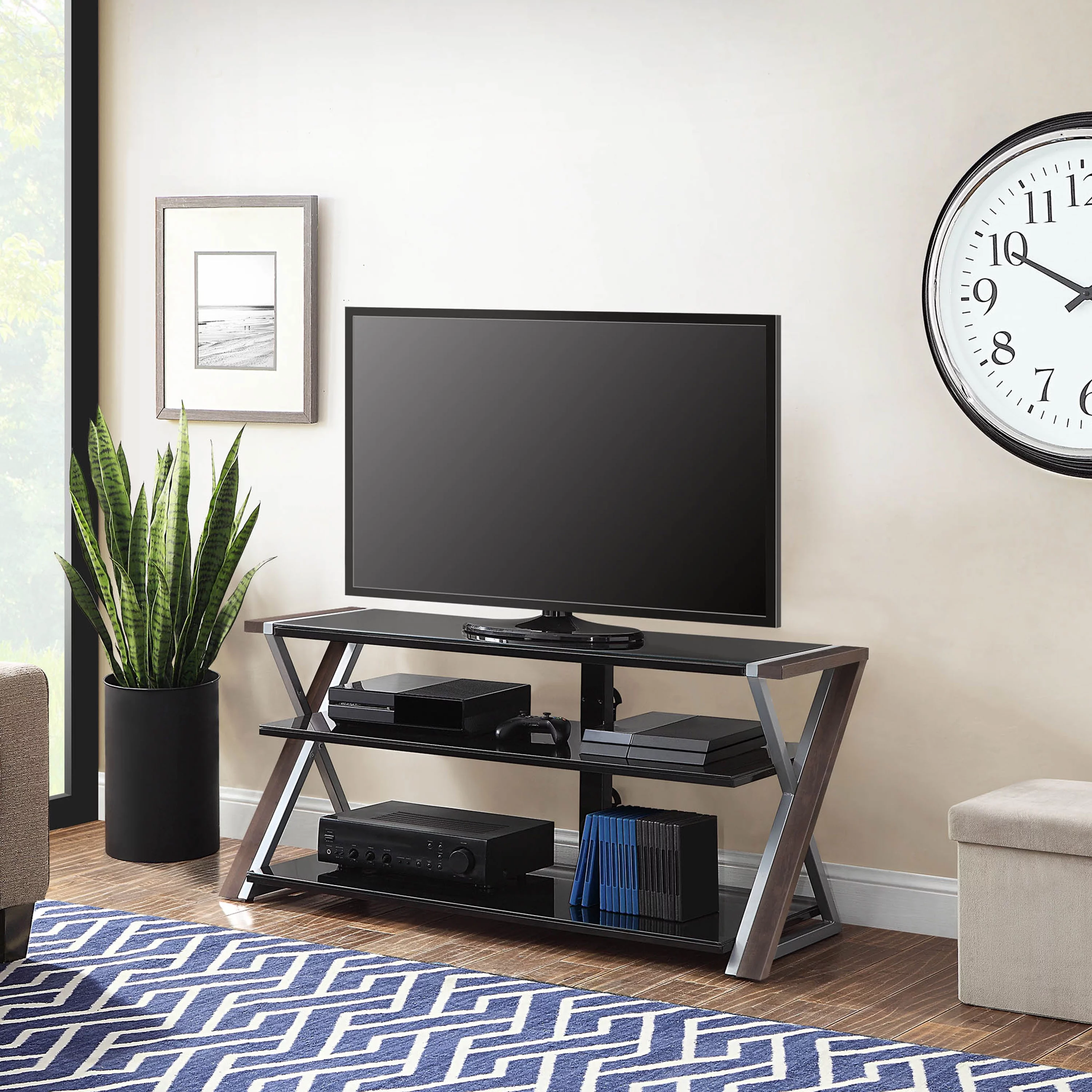 Whalen Xavier 3-in-1 Television Stand for TVs up to 70", Warm Ash