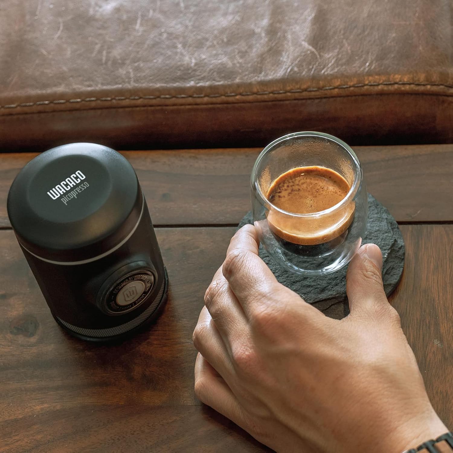 WACACO Picopresso Portable Espresso Maker Bundled with Protective Case, Pro-level Specialty Coffee Machine, Compatible Ultra-fine Grind