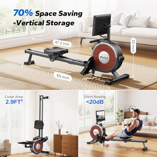 MERACH Rowing Machines for Home, Magnetic Rowing Machine with 16 Levels, Rower Machine of Quiet Resistance