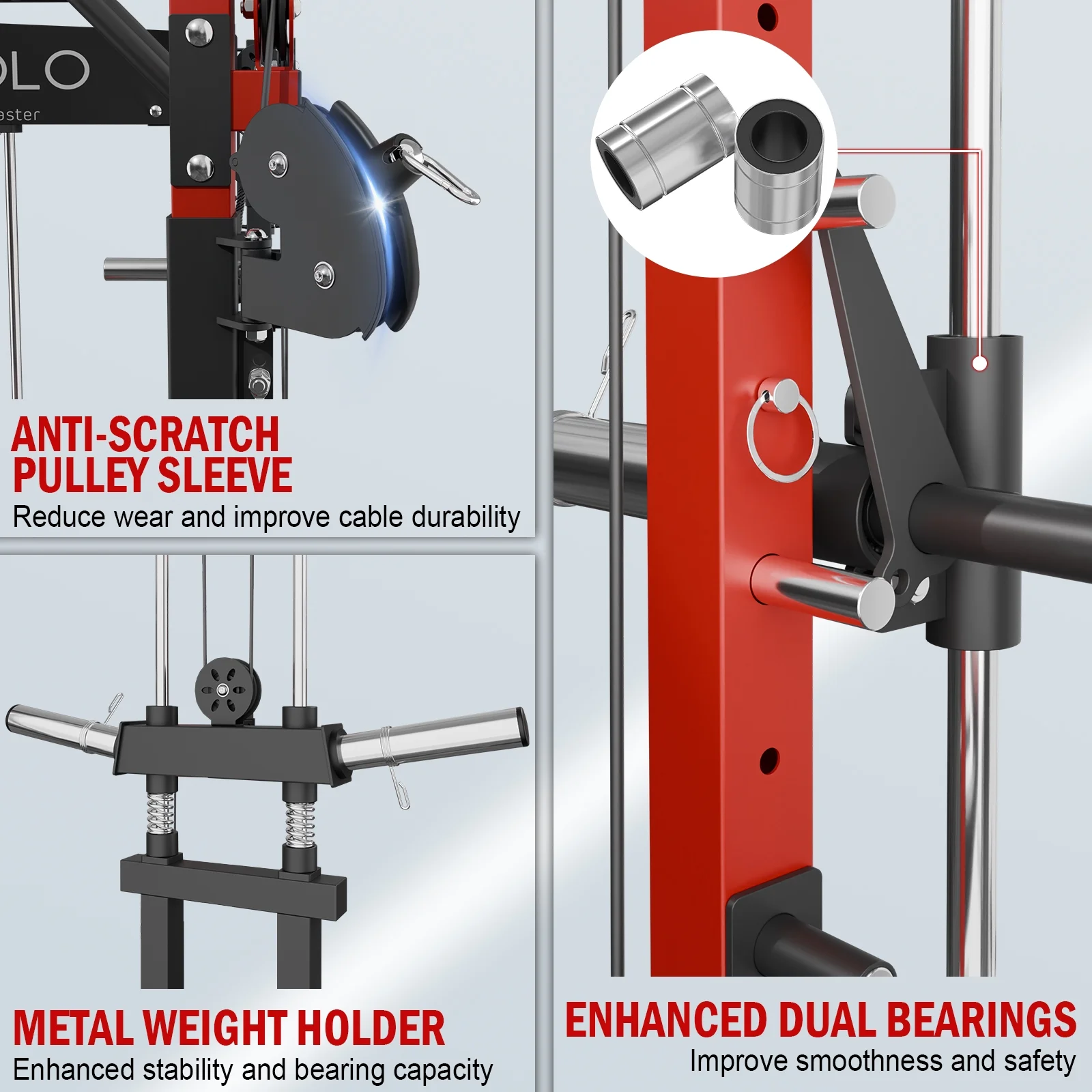 Mikolo Smith Machine Home Gym, 2000lbs Squat Rack with 800 lbs Weight Bench Combo