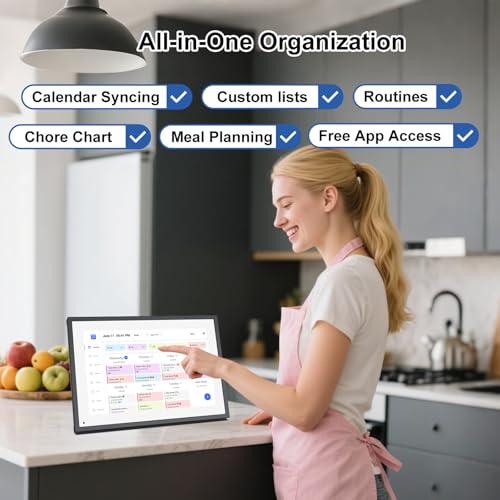 10.1 inch Wall Planner Digital Calendar & Chore Chart, Smart Touchscreen Interactive Display for Family Schedules, Hearth Display Digital Calendar