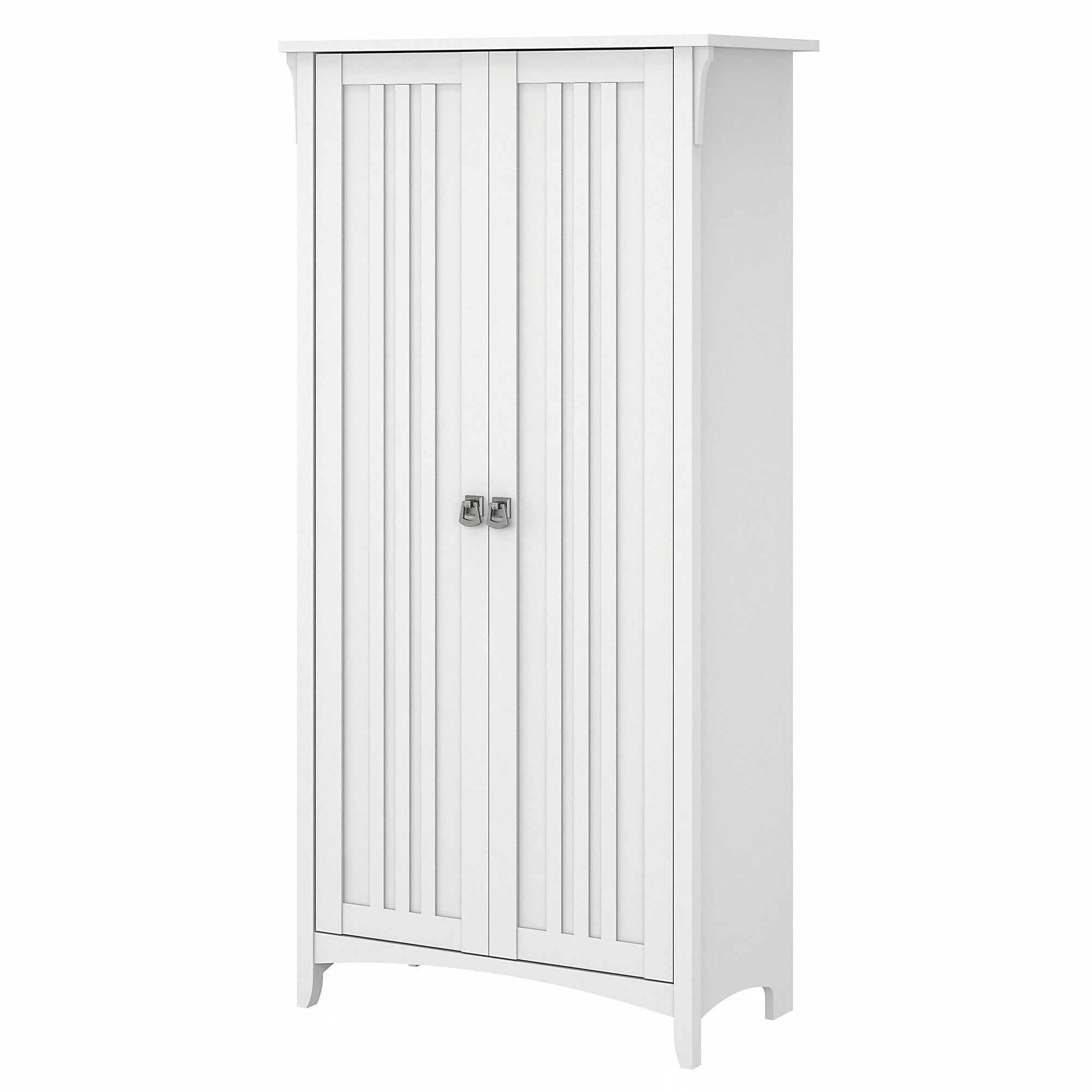 Bush Furniture Salinas Tall Storage Cabinet with Doors, Pure White