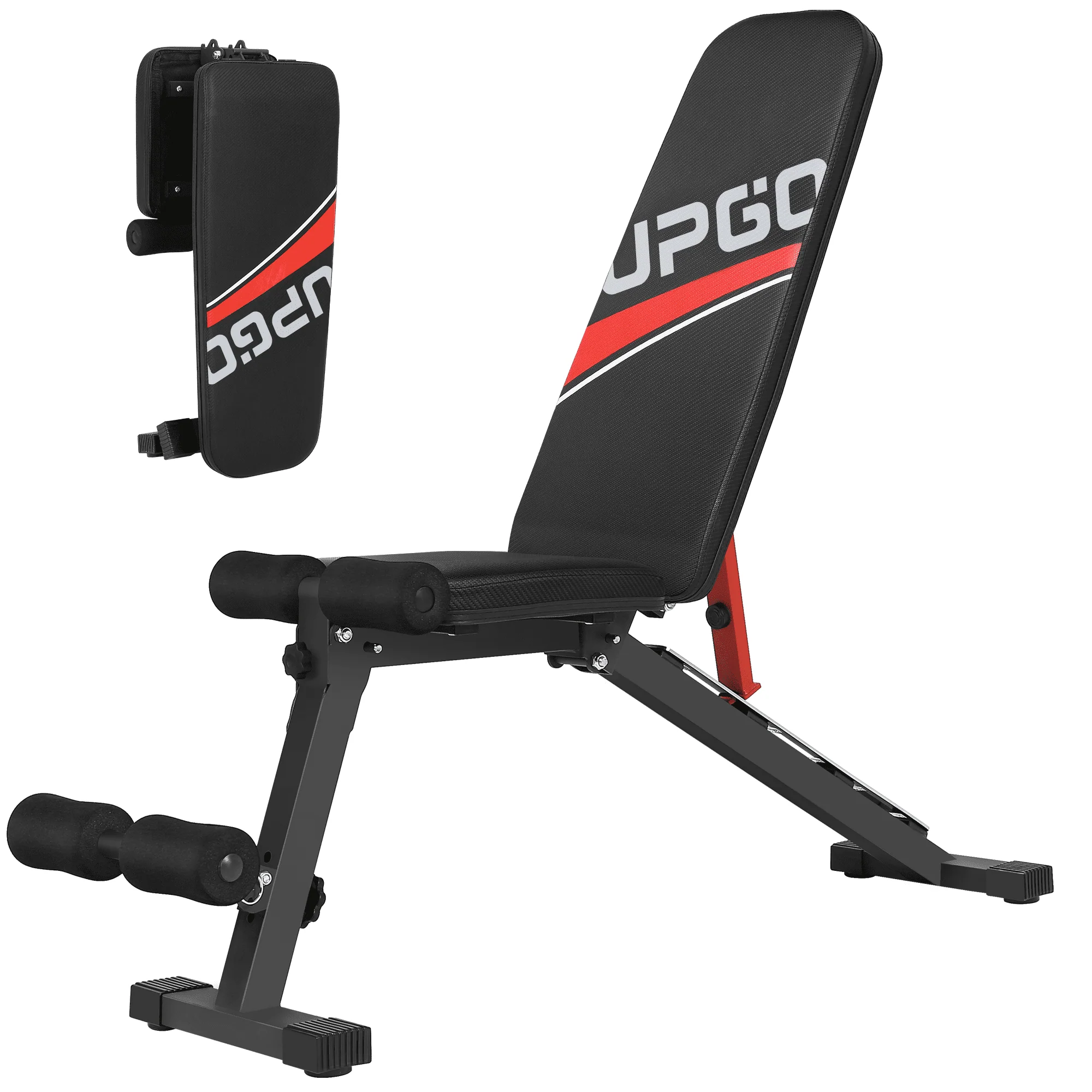 UPGO Adjustable Weight Bench with 660lbs Weight Capacity Foldable Workout Bench for Adult Up to 5.9' Gym Bench for Home