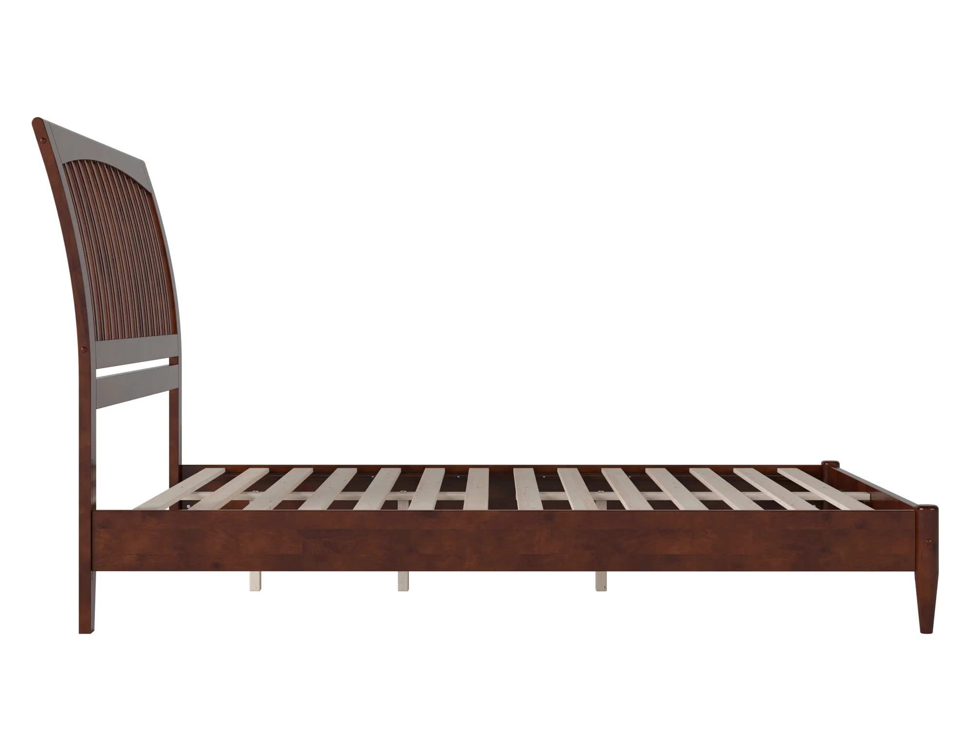 AFI Orleans Queen Solid Wood Low Profile Sleigh Platform Bed, Walnut